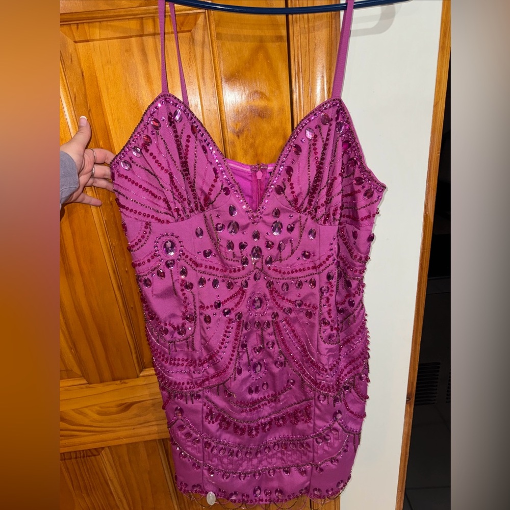 ASOS Elegant Purple Beaded Dress Brand New Size 14